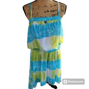 Vibra Drop Waist Tie Dye Sundress Women SZ 36 Summer Resort Vacation Beachy Bold